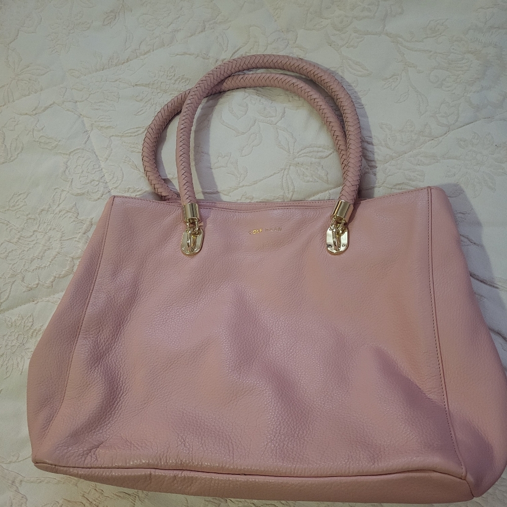 Cole Haan Pink Tote with Braided Handles - Picture 11 of 15